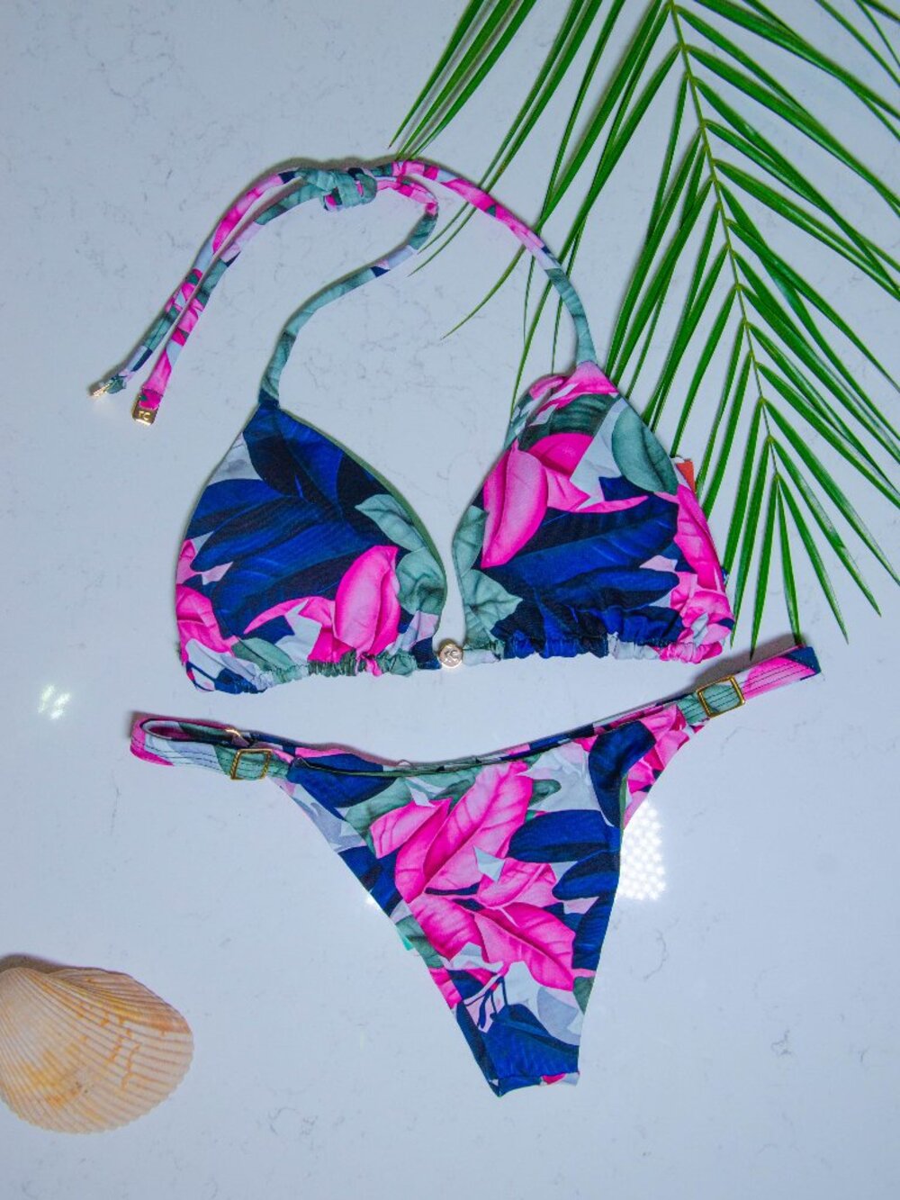 Rio Açu Brazilian Reversible Triangle Bikini Set | Floral | Size M | NWT